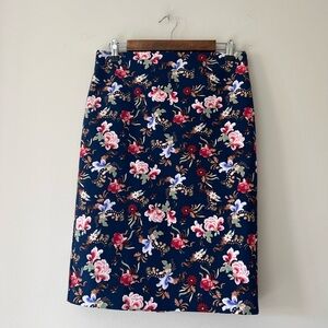Philosophy Multicolored Floral Navy Pencil Skirt Size 4
